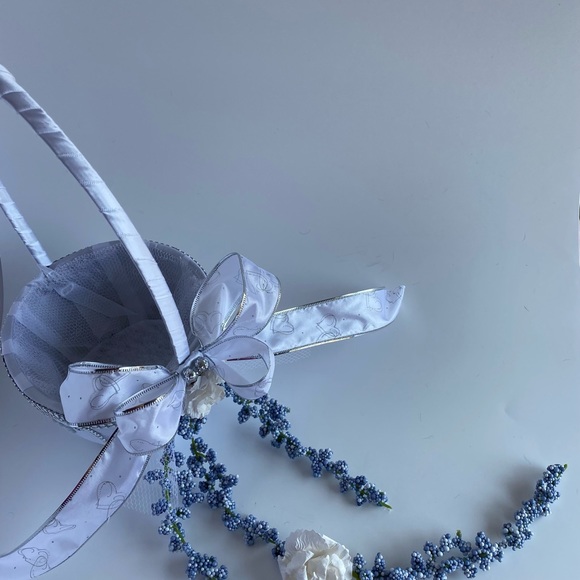 Handmade Pewter Blue Flower Girl Basket - Picture 15 of 16